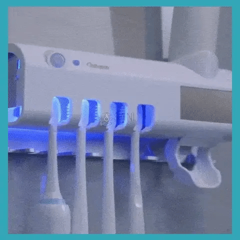 SOPORTE DE CEPILLO CON UV Y DISPENSADOR DE PASTA DENTAL