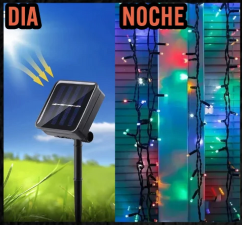 Image of LUCES LED MULTICOLOR CON PANEL SOLAR 27MT