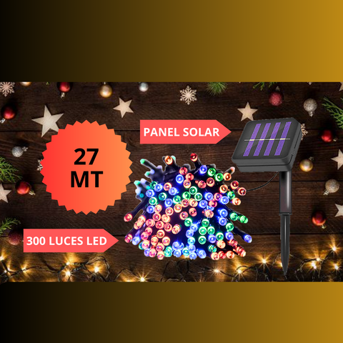 Image of LUCES LED MULTICOLOR CON PANEL SOLAR 27MT