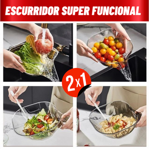 ESCURRIDOR DE ALIMENTOS SUPER FUNCIONAL (2 X 1)